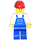 LEGO Construction Worker with Pocket in Blue Overalls and Red Helmet Minifigure