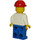 LEGO Construction Worker with Pocket in Blue Overalls and Red Helmet Minifigure