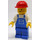 LEGO Construction Worker with Pocket in Blue Overalls and Red Helmet Minifigure