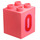 LEGO Koralle Duplo Backstein 2 x 2 x 2 mit Number 0 (31110 / 77917)