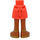 LEGO Koraal Heup met Basic Gebogen Skirt met Gold Sandals met dun scharnier (2241)