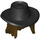 LEGO Cowboy Hat with Dark Brown Hair (13771)