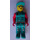 LEGO Crewmember mit Dunkles Türkis Overalls und Rot Arme Minifigur