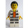 LEGO Ladro in Bianco con Grey Orizzontale Strisce Minifigure