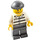 LEGO Crook with Prison Shirt and Stubble Beard and Gray Cap Minifigure