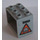 LEGO Kast 2 x 3 x 2 met Oranje Triangle en &#039;DANGER&#039; (Rechtsaf) Sticker met verzonken noppen (92410)