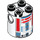 LEGO Cylinder 2 x 2 x 2 Robot Body with Red Lines and Blue (R5-D8) (Undetermined) (74376)