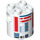 LEGO Cylinder 2 x 2 x 2 Robot Body with Red Lines and Blue (R5-D8) (Undetermined) (74376)