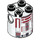 LEGO Cylinder 2 x 2 x 2 Robot Body with Red Lines and Red (R4-P17) (Undetermined) (13317)