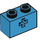 LEGO Dark Azure Backstein 1 x 2 mit Achse Loch („+“ Öffnung und Unterrohr) (31493 / 32064)