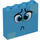 LEGO Dark Azure Brick 1 x 4 x 3 with Sad Face (49311 / 52099)