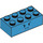 LEGO Dark Azure Brick 2 x 4 with Stocko Face (3001 / 39037)