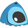 LEGO Donker Azuurblauw Steen 5 x 5 x 3.3 Ronde Hoek Kwart Dome met Stitch Eye Rechtsaf (76776 / 107054)