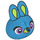 LEGO Dark Azure Bunny Minifigure Head (50232)