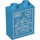LEGO Dark Azure Duplo Backstein 1 x 2 x 2 mit House Blueprint mit Unterrohr (15847 / 68652)
