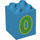LEGO Dark Azure Duplo Brick 2 x 2 x 2 with &#039;0&#039; (28935 / 31110)