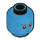 LEGO Dark Azure Grand Admiral Thrawn Minifigure Head (Recessed Solid Stud) (3626 / 30677)