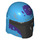 LEGO Dark Azure Helm mit Sides Löcher mit Mandalorian Warrior Purple Splotches (66548 / 87610)