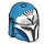 LEGO Dark Azure Helmet with Sides Holes with White and Gray Mandalorian Pattern (3807 / 104549)