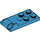 LEGO Dark Azure Scharnier Platte Unterseite 2 x 4 mit 4 Noppen und 2 Pin-Löchern (43056)