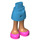 LEGO Dark Azure Hüfte mit Basic Gebogen Skirt mit Pink Shoes Dünnes Scharnier (2241)