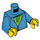 LEGO Azur foncé Hoodie avec Bright Green Striped Shirt Torse (973 / 76382)