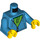 LEGO Dark Azure Hoodie mit Bright Green Striped Shirt Torso (973 / 76382)