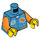 LEGO Dark Azure Minifig Torso mit Letterman Jacket mit &#039;SQUIDS&#039; Logo auf Der Rücken (973 / 76382)