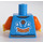 LEGO Donker Azuurblauw Minifig Torso met Letterman Jacket met &#039;SQUIDS&#039; logo Aan Rug (973 / 76382)