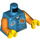 LEGO Dark Azure Minifig Torso with Letterman Jacket with &#039;SQUIDS&#039; Logo on Back (973 / 76382)