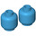 LEGO Dark Azure Minifigure Kopf (Einbau-Vollbolzen) (3274 / 3626)
