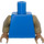 LEGO Dark Azure Plain Torso with Dark Tan Arms and Medium Dark Flesh Hands (973 / 76382)