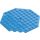 LEGO Tumma asuurinsininen Levy 10 x 10 Octagonal jossa Reikä (89523)