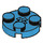 LEGO Donker Azuurblauw Plaat 2 x 2 Ronde met As Gat (met &#039;+&#039;-vormig asgat) (4032)