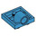 LEGO Donker Azuurblauw Plaat 2 x 2 met Gat met dwarssteunen aan de onderzijde (10247)