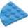 LEGO Dark Azure Plate 4 x 4 Round Corner (30565)