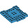 LEGO Dark Azure Plate 8 x 8 x 0.7 with Cutouts and Ledge (15624)