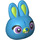 LEGO Dark Azure Rabbit Head with Lime Ears (50232)