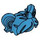 LEGO Dark Azure Short Hair with Ponytails and Fringe (5039 / 35701)