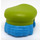 LEGO Donker Azuurblauw Kort Haar met Ringlets en Lime Hoed (65532)