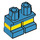 LEGO Dark Azure Kurz Beine mit Gelb Stripe (16709 / 41879)