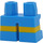 LEGO Dark Azure Short Legs with Yellow Stripe (16709 / 41879)