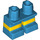 LEGO Dark Azure Short Legs with Yellow Stripe (16709 / 41879)