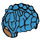LEGO Donker Azuurblauw Kort Spiky Haar met Medium Dark Flesh Elf Oren (25033)