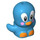 LEGO Azur foncé Sitting Oiseau avec Pink Cheeks (104214)