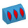 LEGO Donker Azuurblauw Helling 1 x 2 Gebogen met Rood Shapes (37352 / 102468)