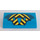 LEGO Dark Azure Slope 2 x 4 Curved with Black and Yellow Chevrons Sticker with Bottom Tubes (88930)