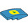 LEGO Azur foncé Pente 2 x 4 Incurvé avec Jaune et Triangle (34298 / 93606)