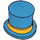 LEGO Dark Azure Top Hat with Upturned Brim with Bright Light Orange Ribbon (27149 / 101777)