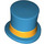 LEGO Dark Azure Top Hat with Upturned Brim with Bright Light Orange Ribbon (27149 / 101777)